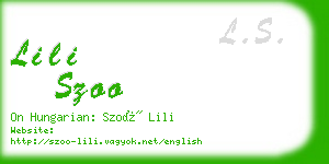 lili szoo business card